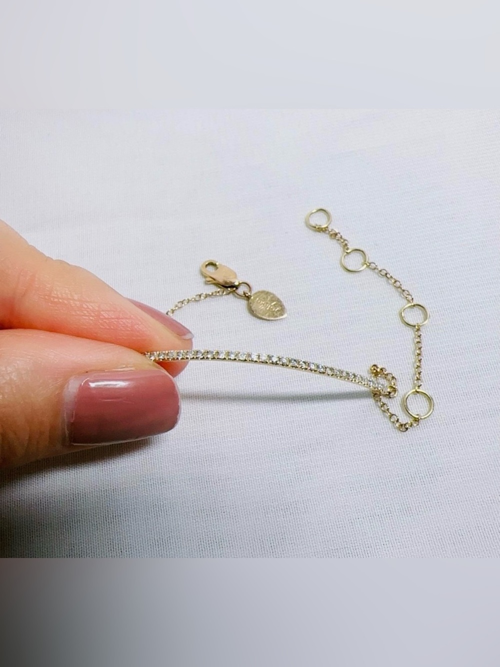 Like New! Meira T 14k Gold Pave Diamond Bar Bracelet (.42 CT) originally $1,450